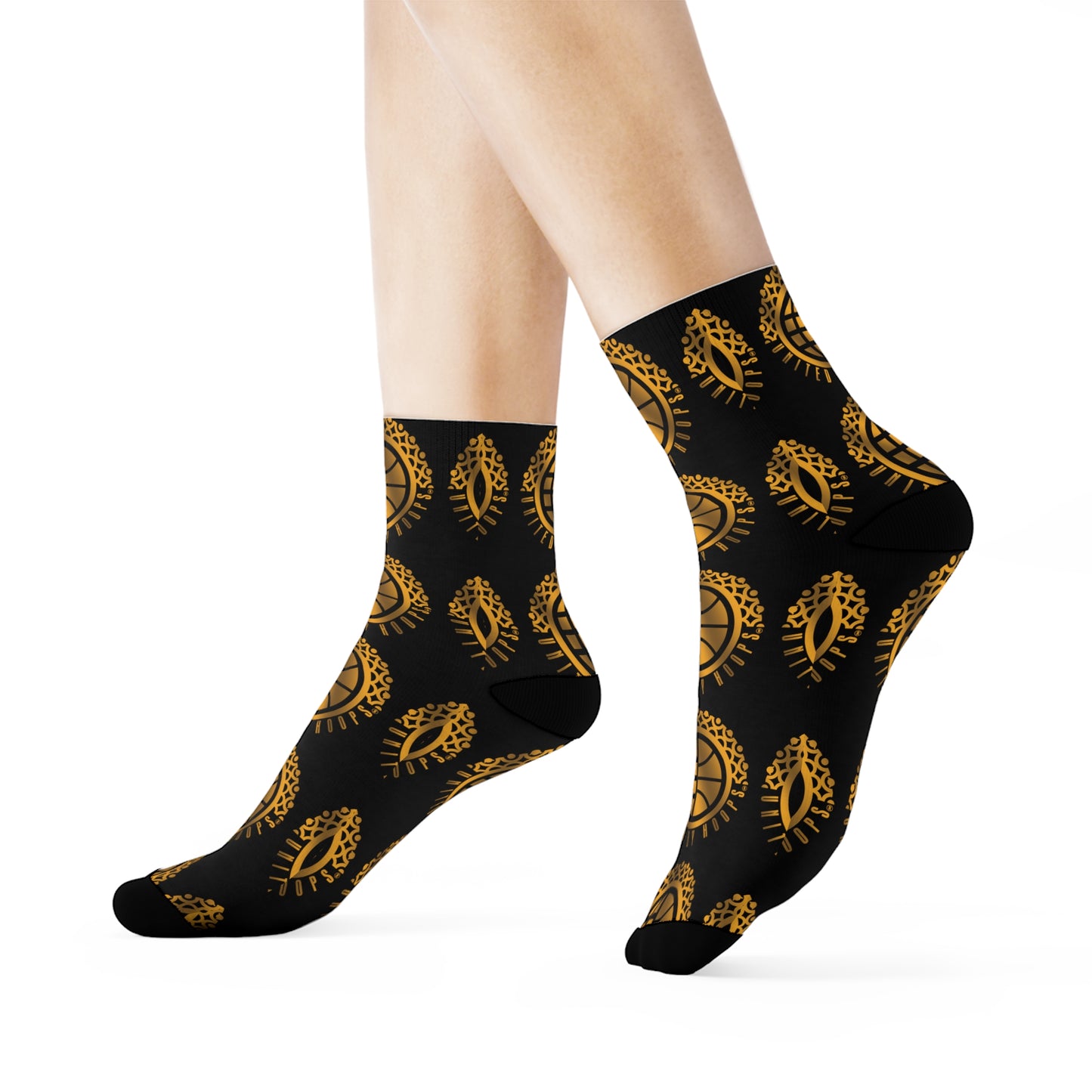Black/Gold UBH Crew Socks