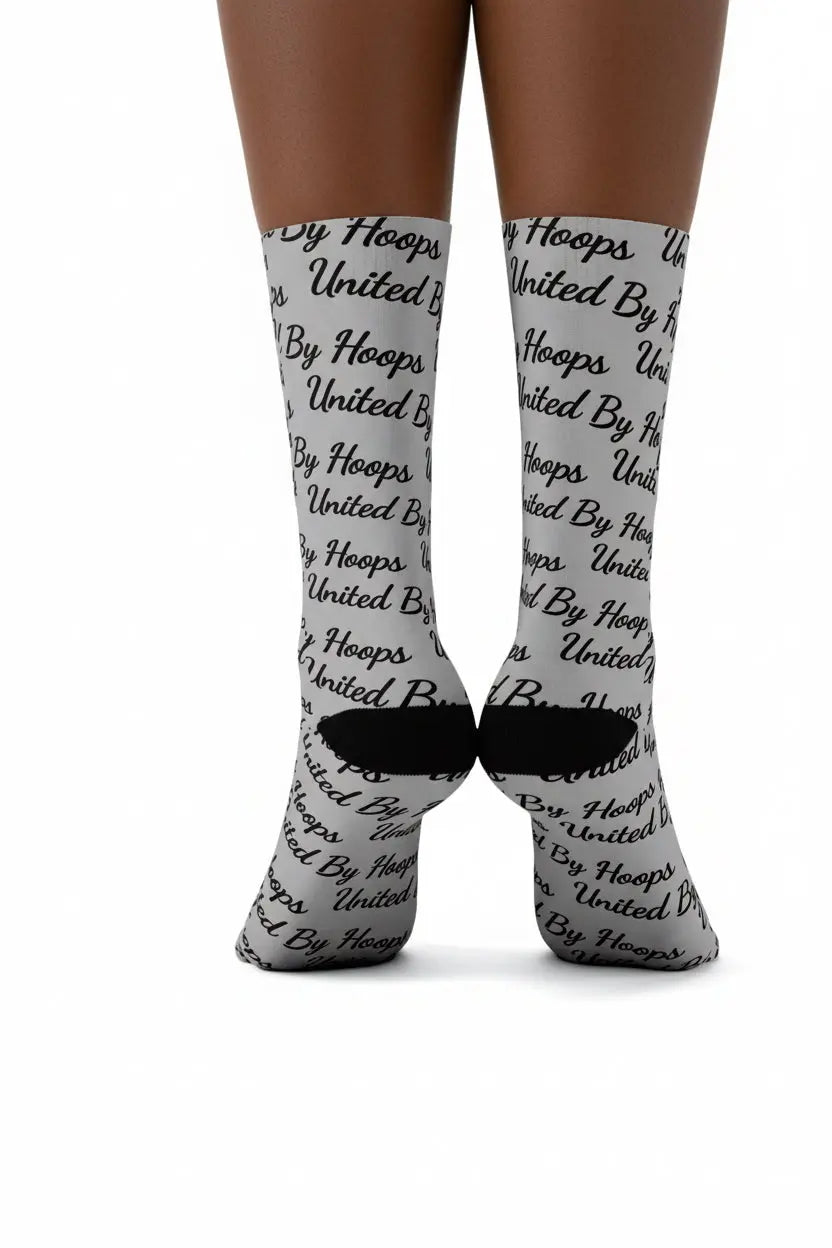 Scripted Grey UBH Socks Printify