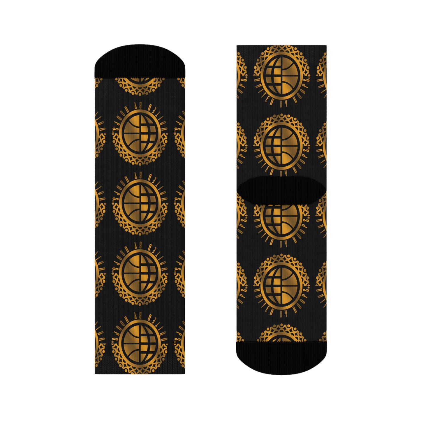 Black/Gold UBH Crew Socks