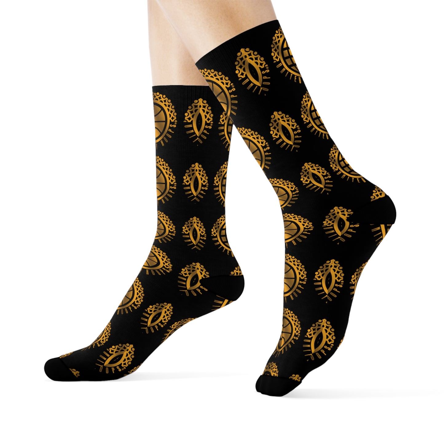 Black/Gold UBH Crew Socks