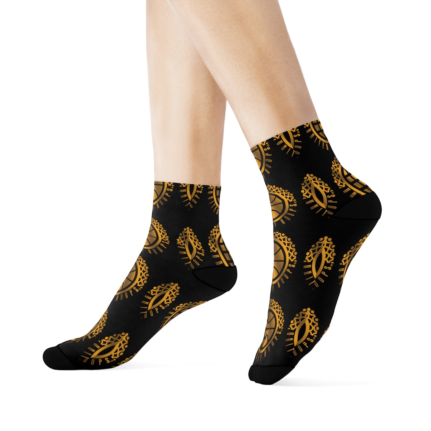 Black/Gold UBH Crew Socks