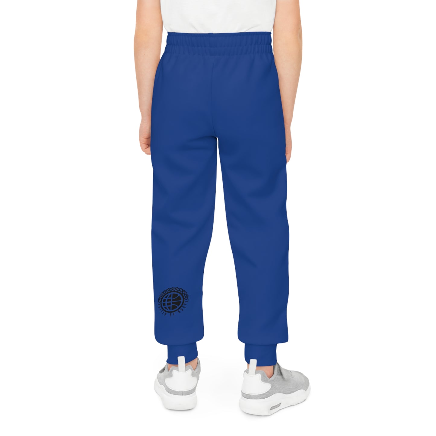 Scripted Dark blue 'n' Black Youth Joggers