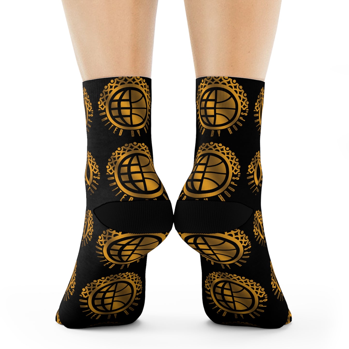 Black/Gold UBH Crew Socks