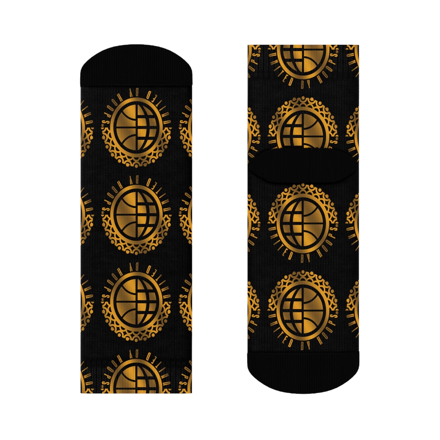 Black/Gold UBH Crew Socks
