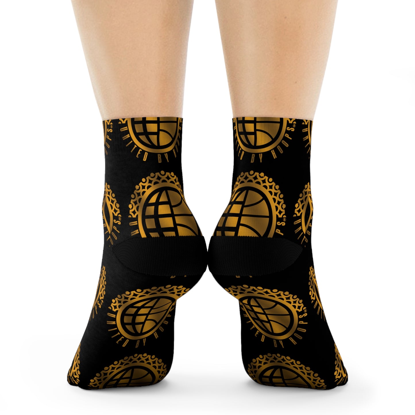 Black/Gold UBH Crew Socks