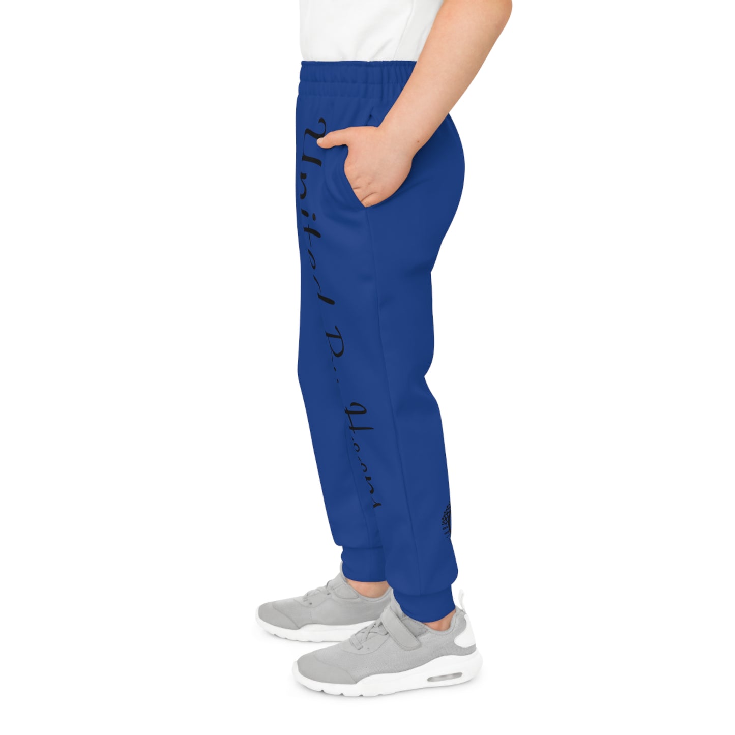 Scripted Dark blue 'n' Black Youth Joggers