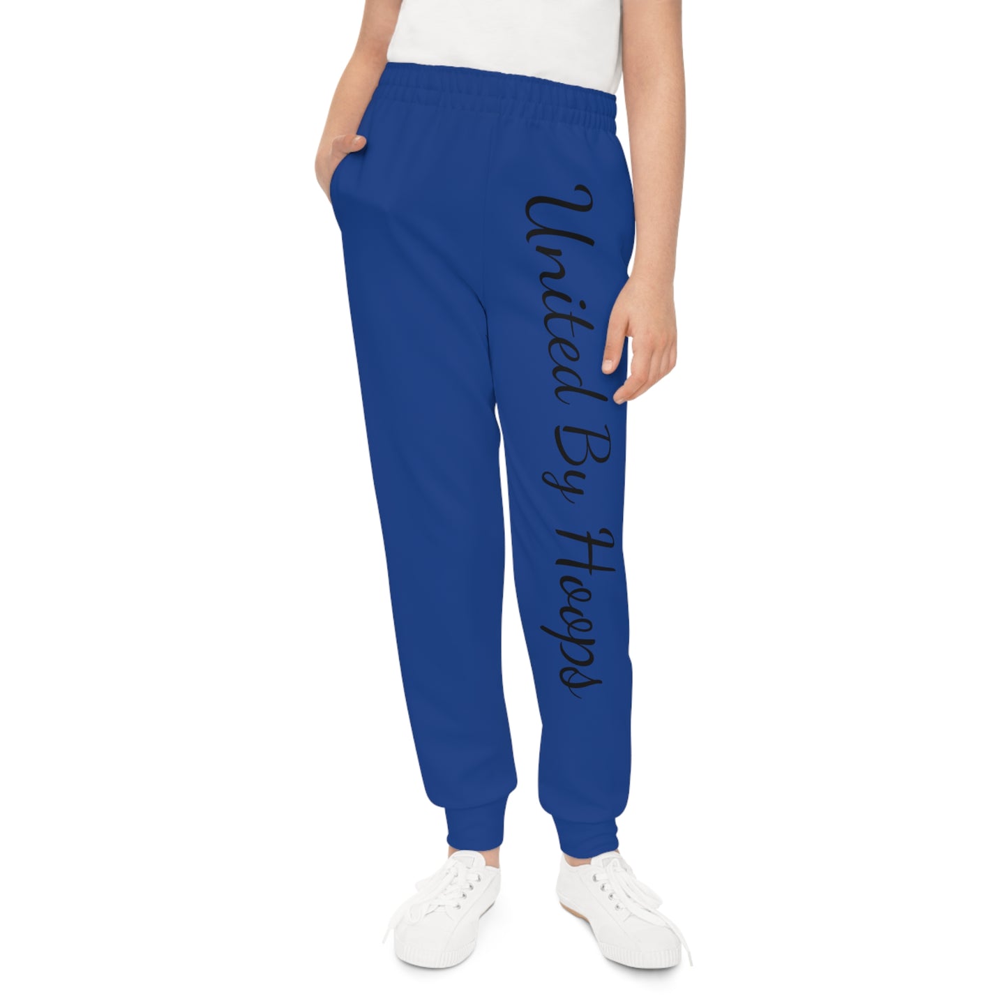Scripted Dark blue 'n' Black Youth Joggers