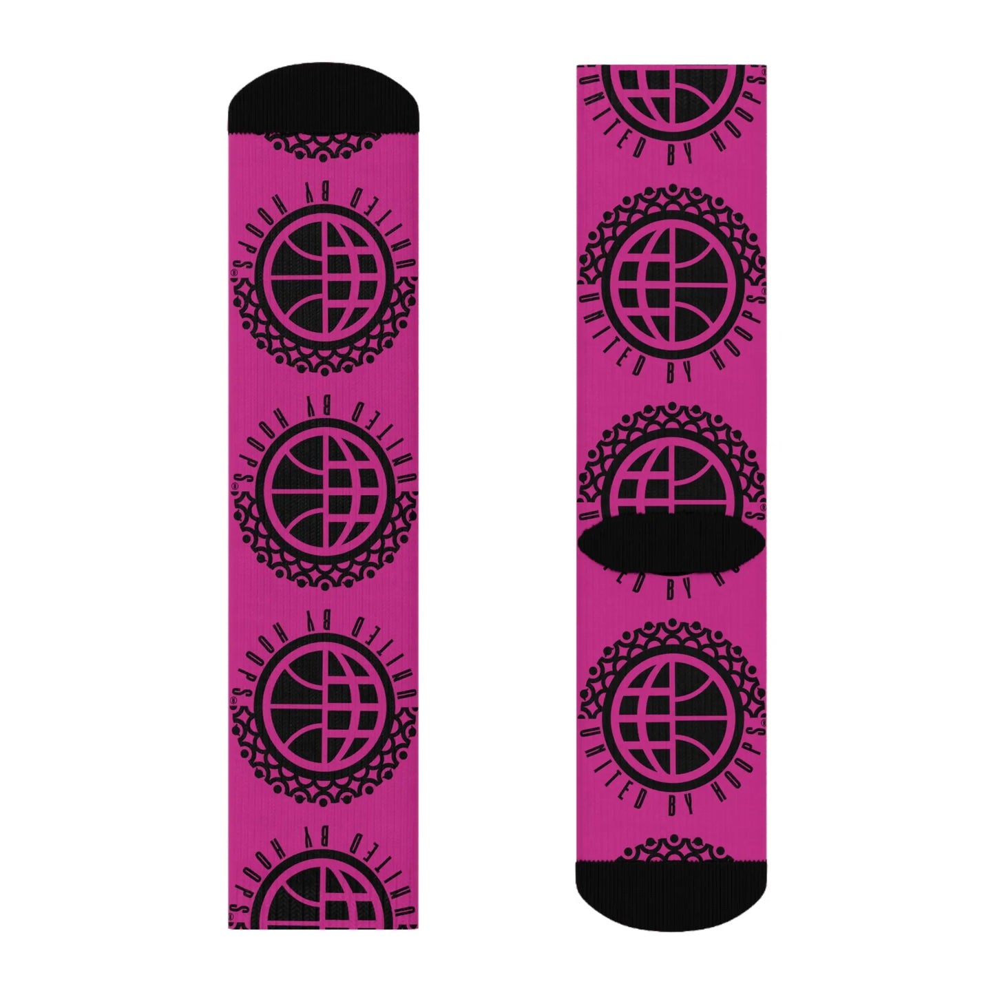 United By Hoops Pink 'n' Black Unisex Socks Printify