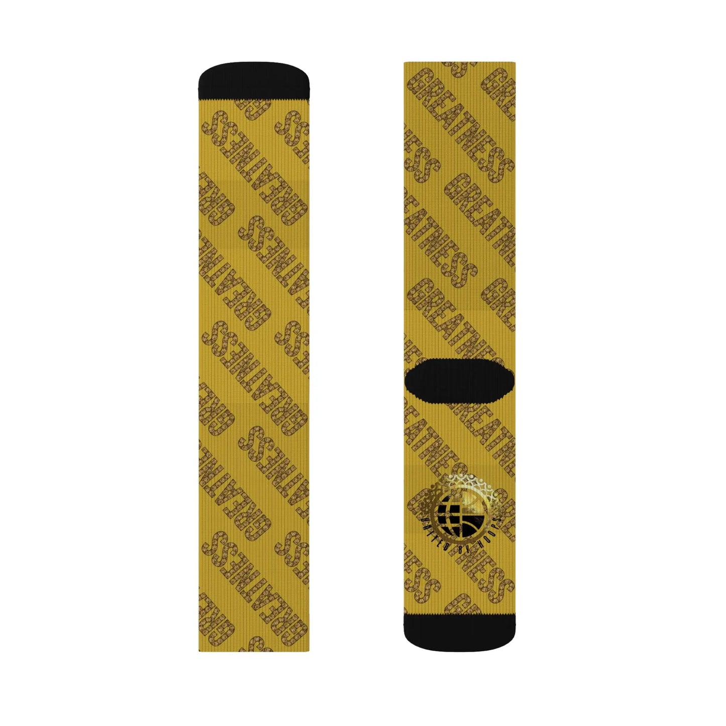 Greatness in Gold Unisex Socks Printify