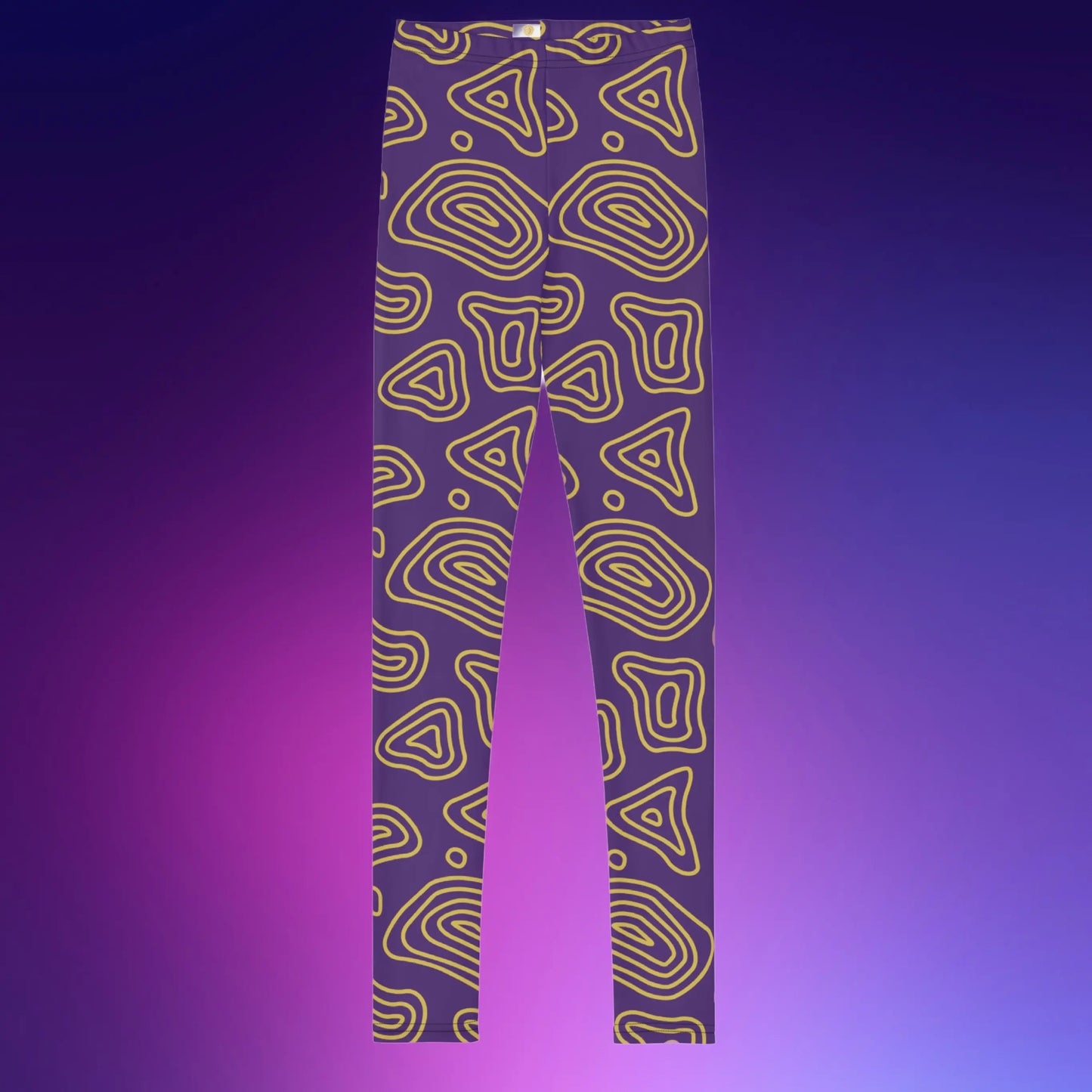 Purple 'n' Gold Abstract Youth Leggings United By Hoops