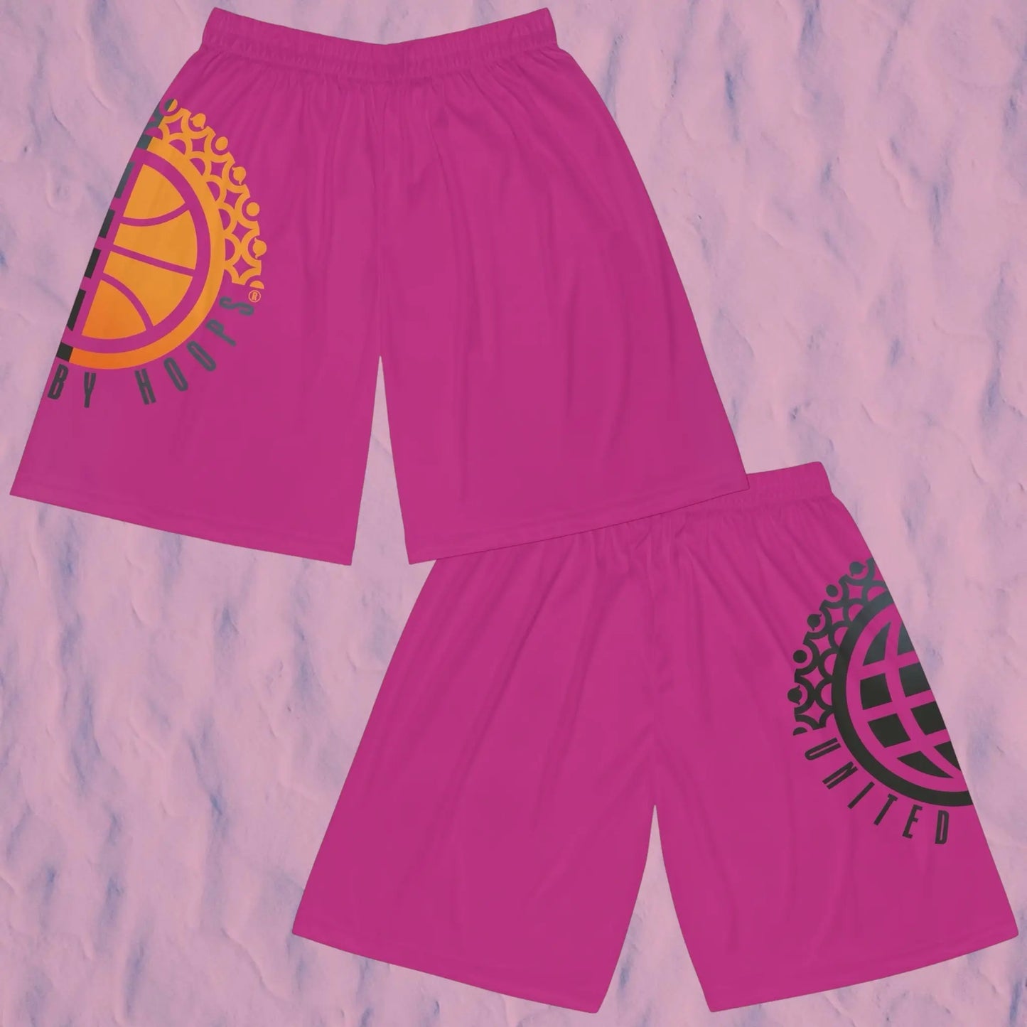 United By Hoops Pink Basketball Shorts Printify