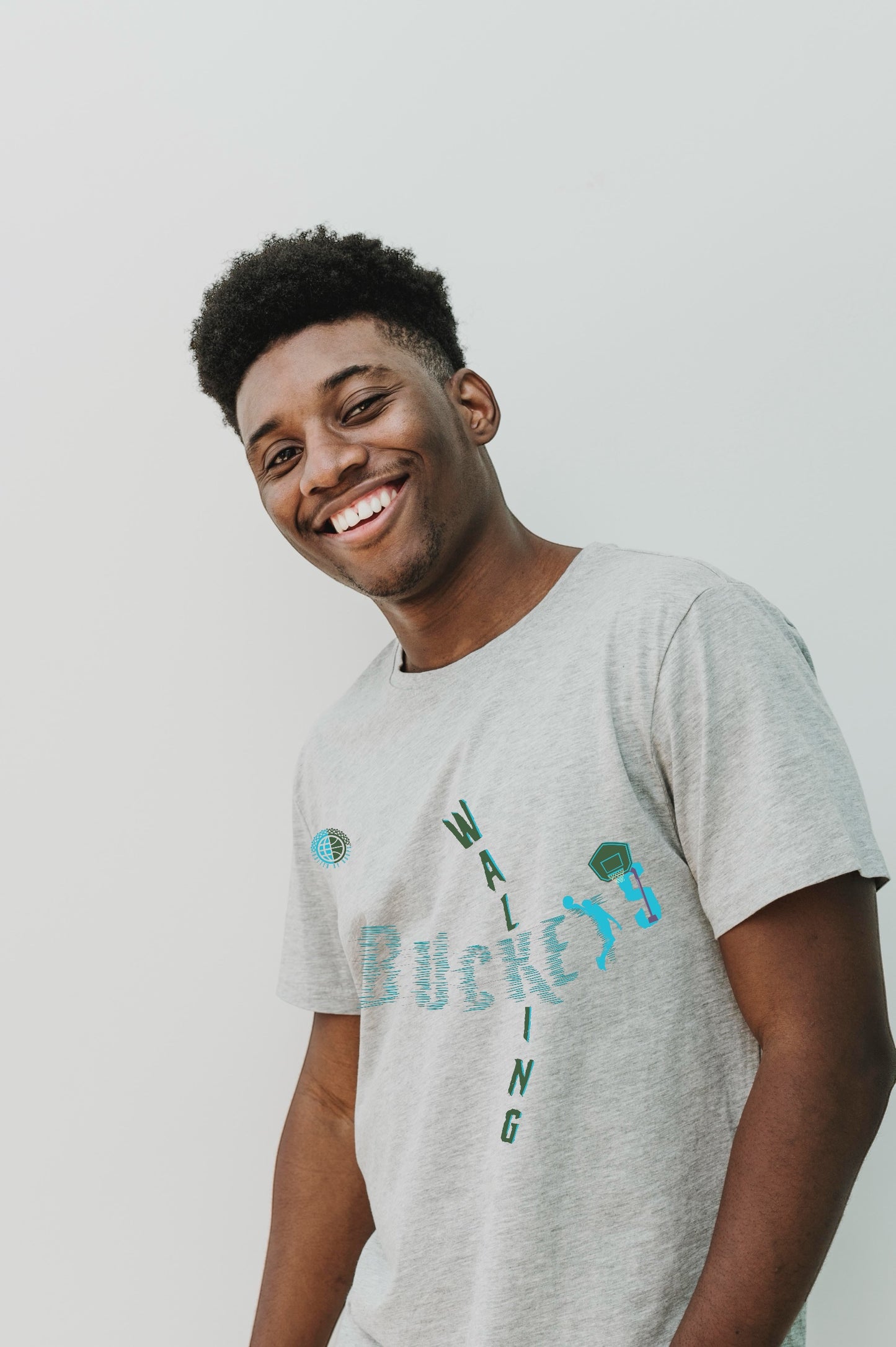 Walking Buckets Teal Youth Tee