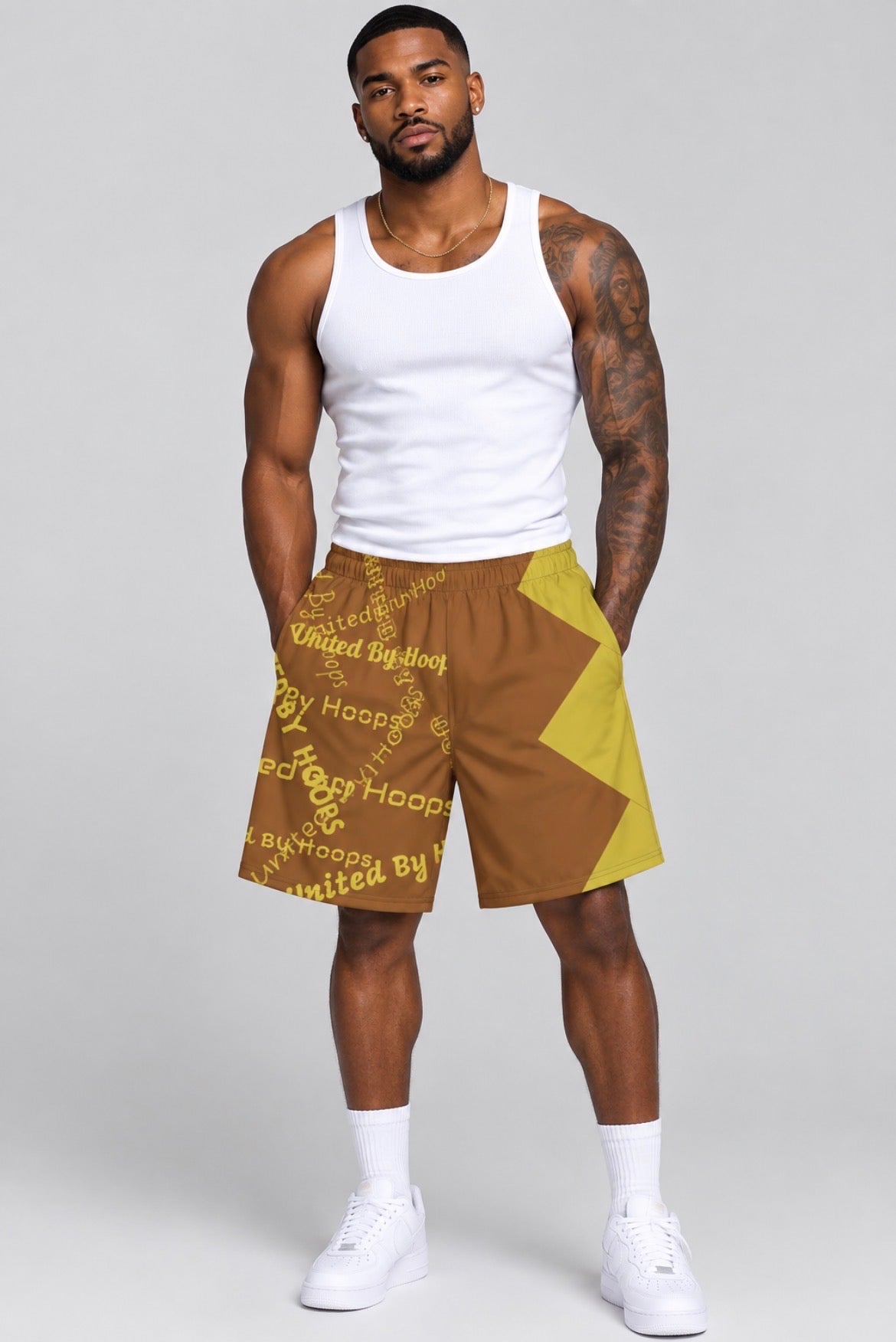 Gold Crazy Unisex Shorts United By Hoops, LLC