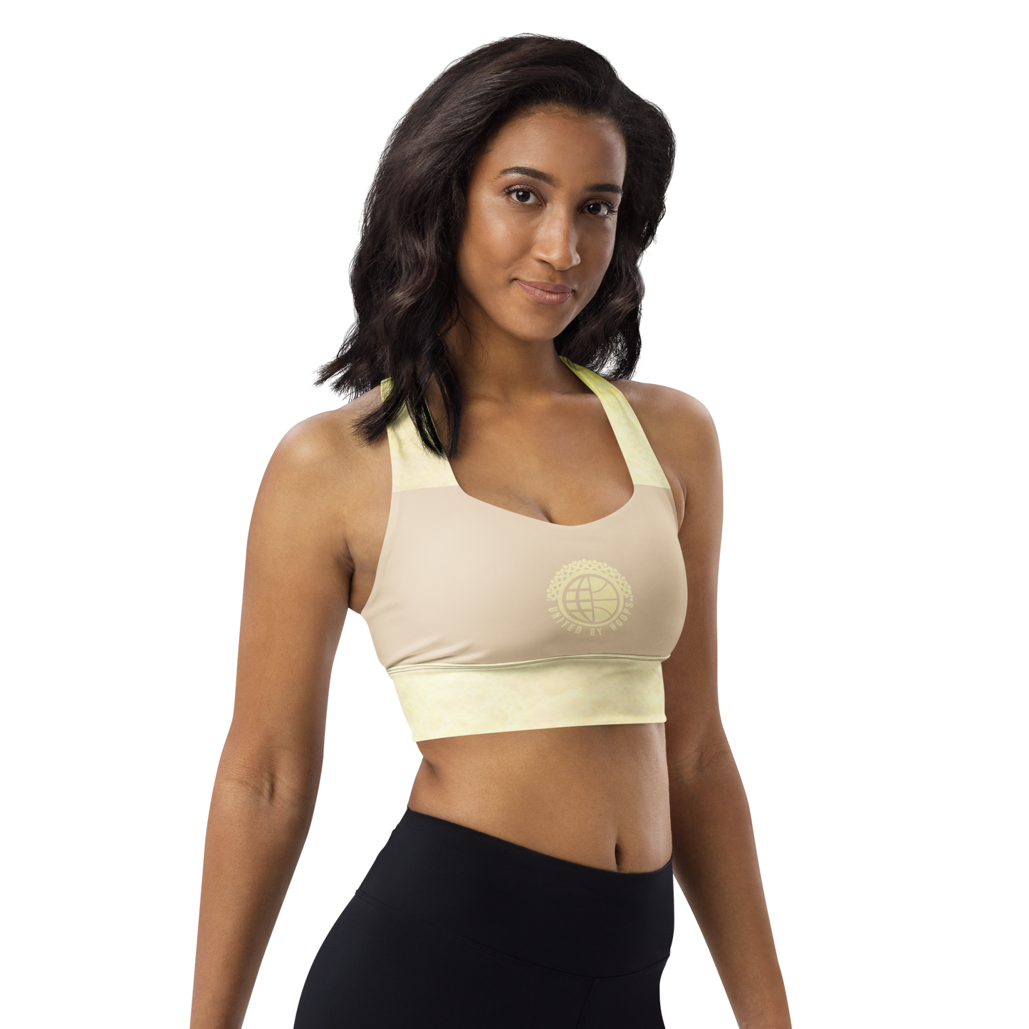 Champagne Status Recycled Longline Sports Bra United By Hoops, LLC