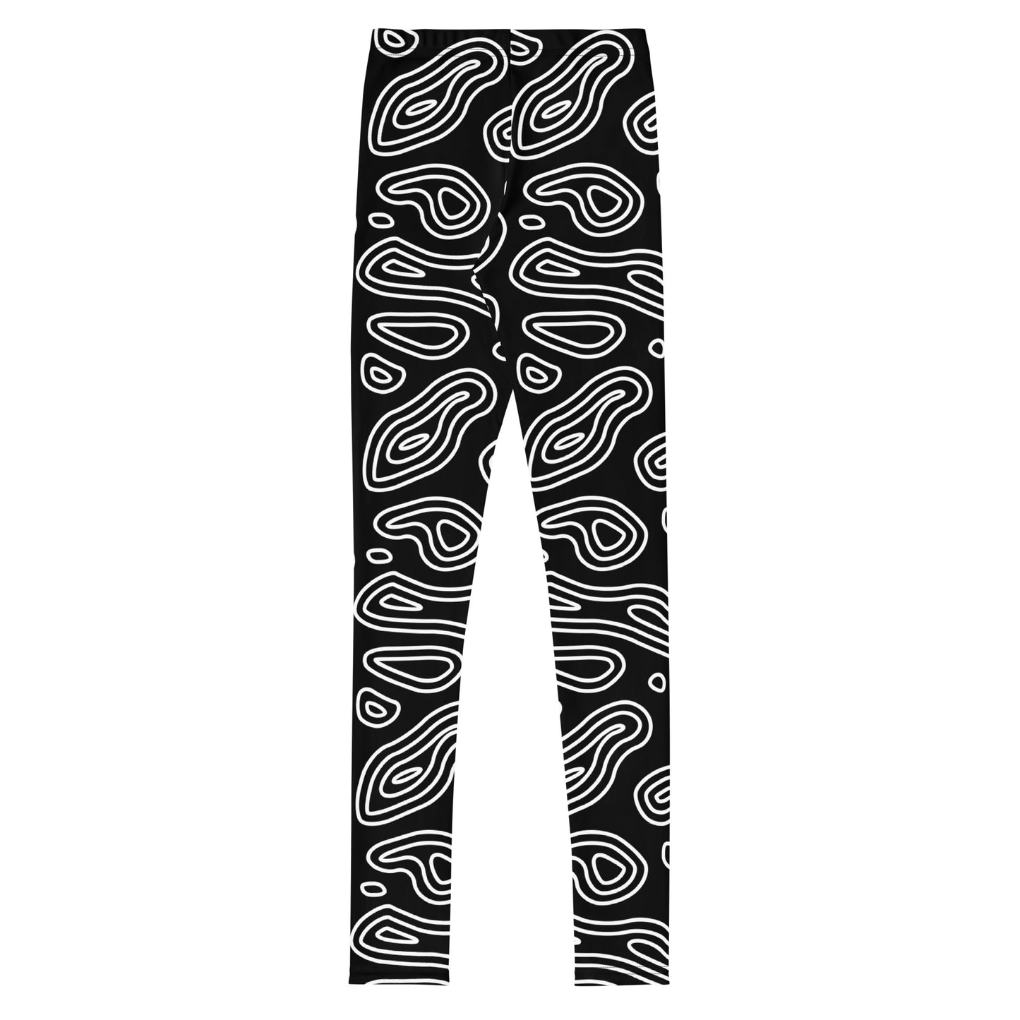 Black 'n' White Abstract Youth Leggings