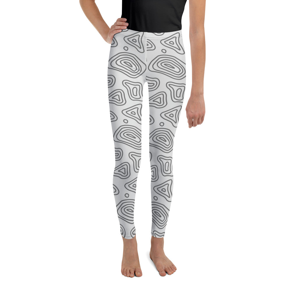 Grey on Grey Abstract Youth Leggings