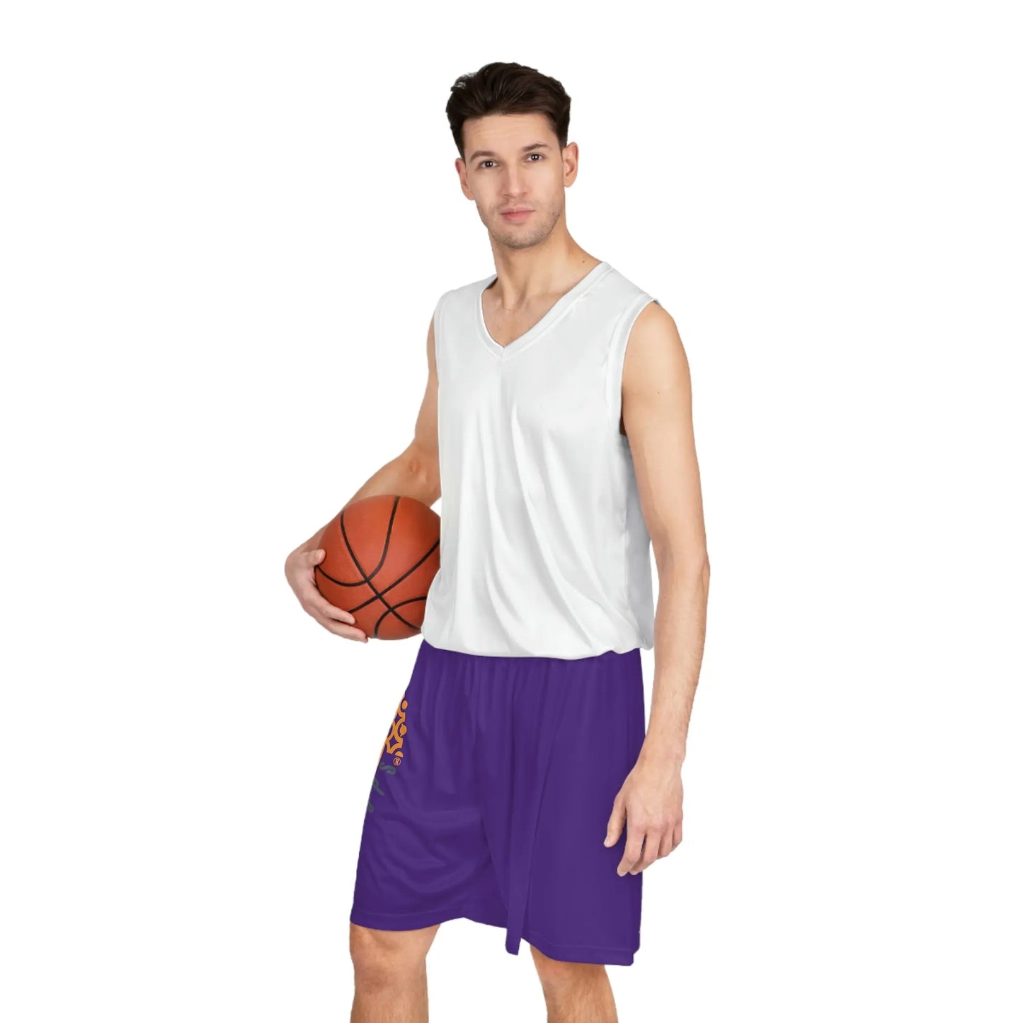 United By Hoops Purple Basketball Shorts Printify