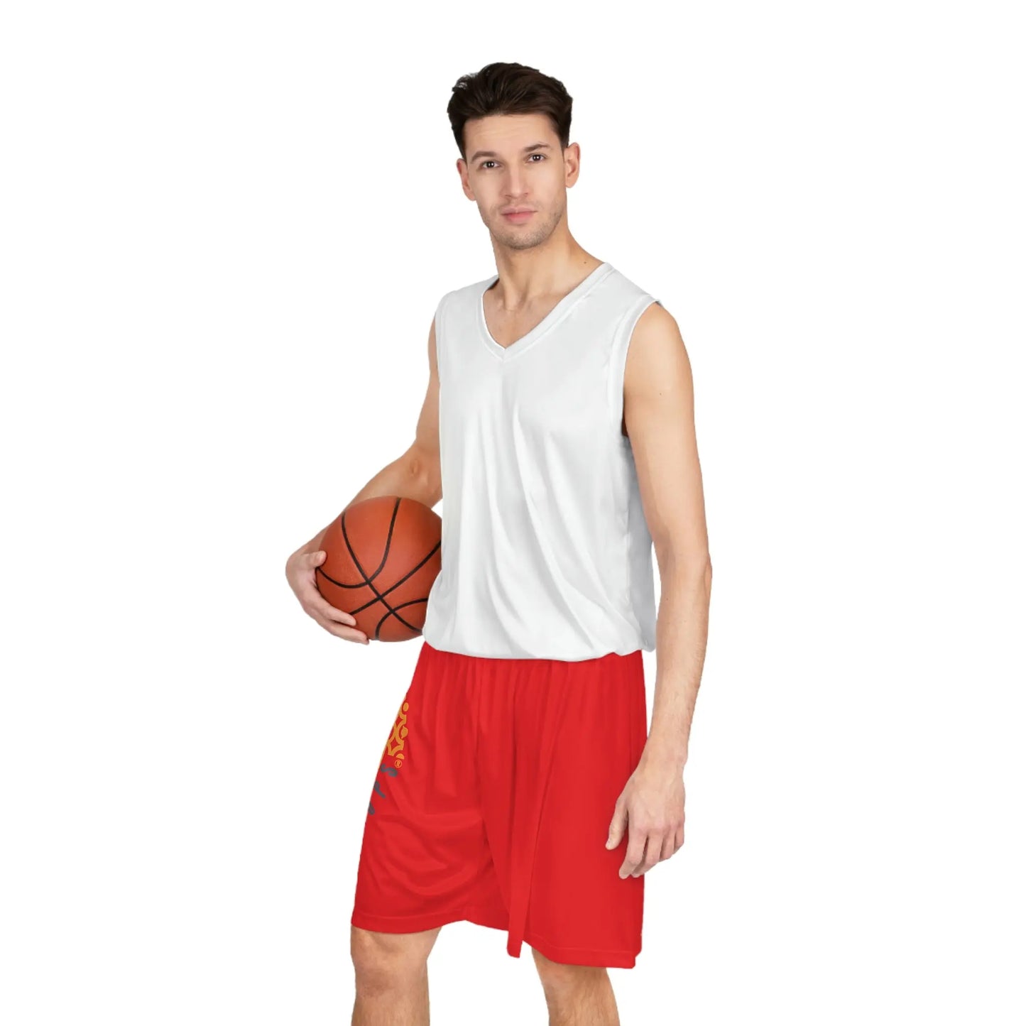 United By Hoops Red Basketball Shorts Printify