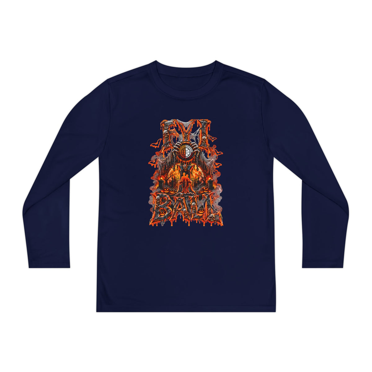 F.Y.I. I Ball Halloween Youth Long Sleeve Tee Printify