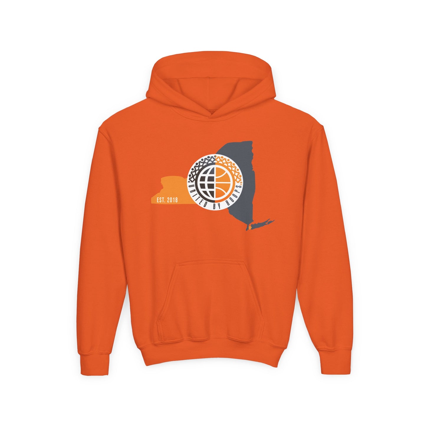 NYC United By Hoops Youth Unisex Heavy Blend Hoodie Printify