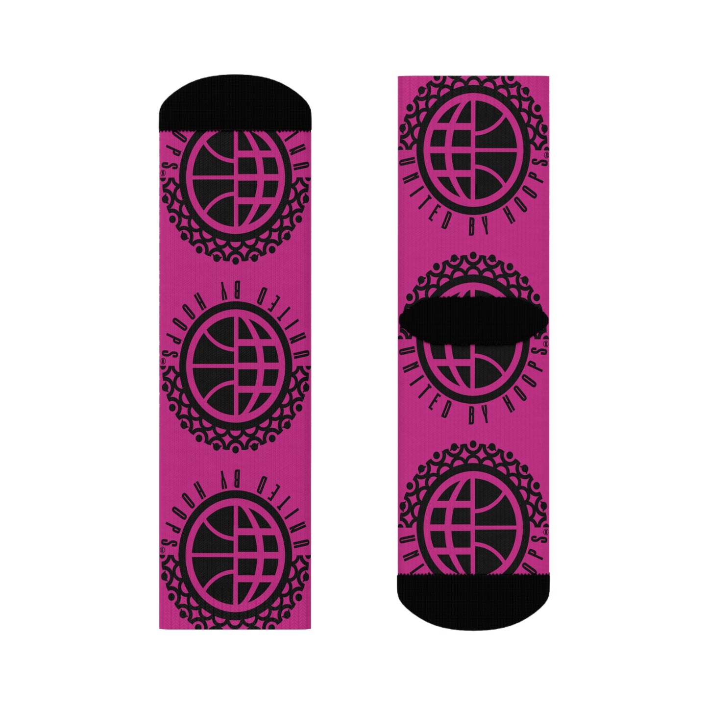 United By Hoops Pink 'n' Black Unisex Socks