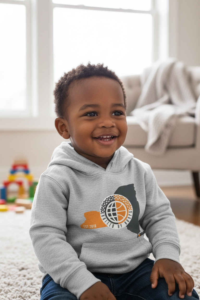 NYC United By Hoops Toddler Pullover Fleece Hoodie Printify
