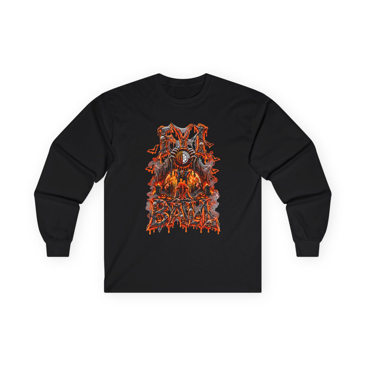 F.Y.I. I Ball Halloween Unisex Adult Cotton Long Sleeve Tee Printify