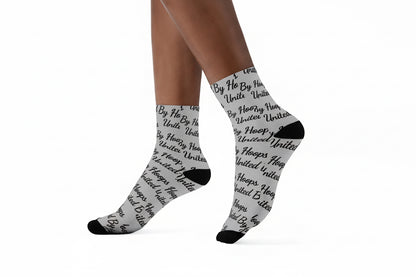 Scripted Grey UBH Socks
