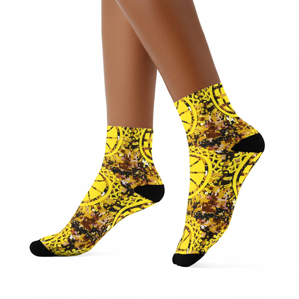 UBH Yellow Camo Crew Socks