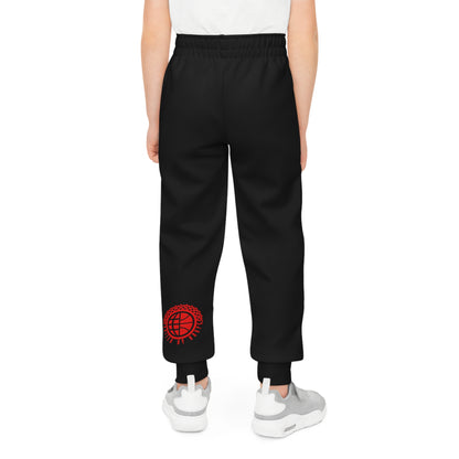 Scripted Black 'n' Red Youth Joggers