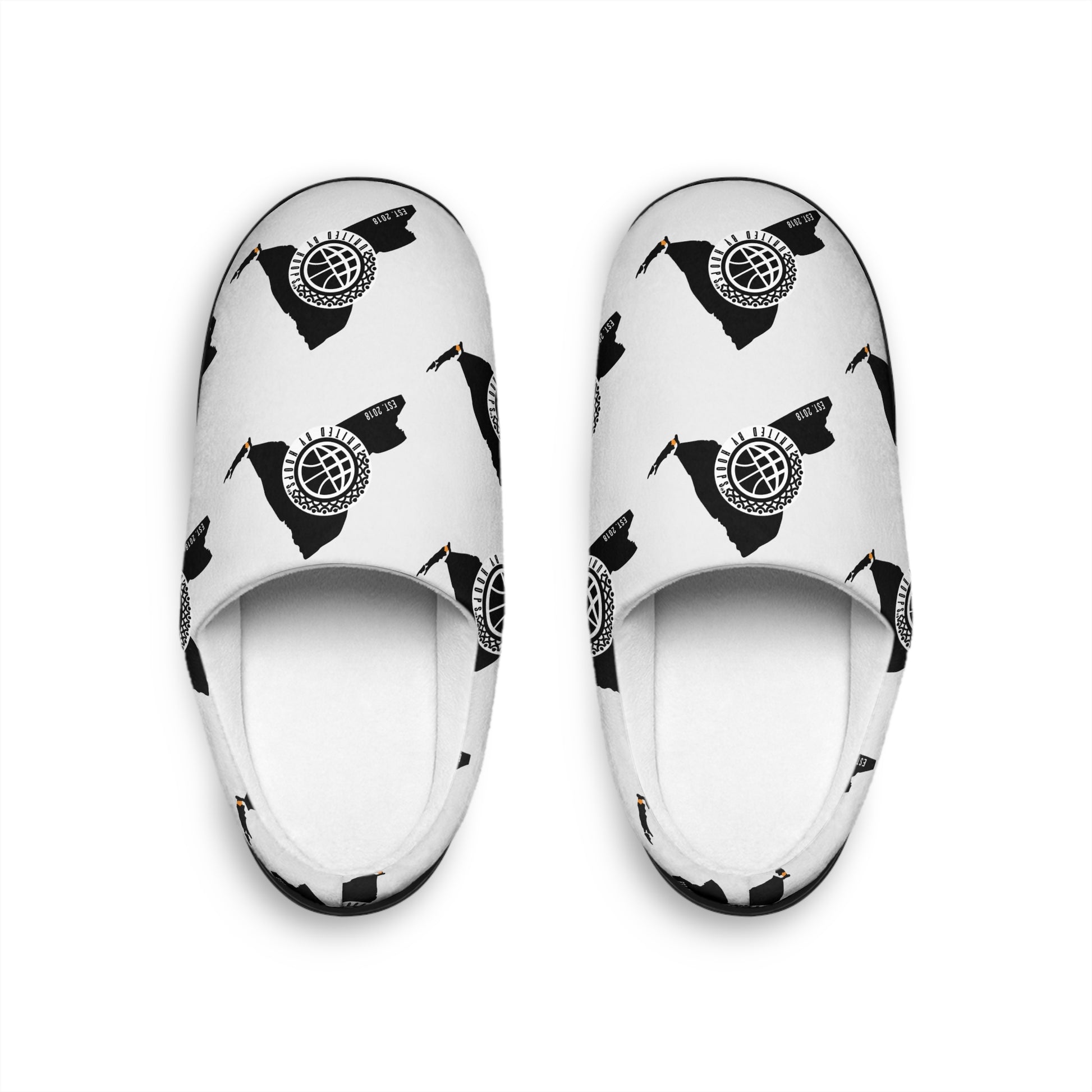 United By Hoops Blackout Indoor Slippers Printify