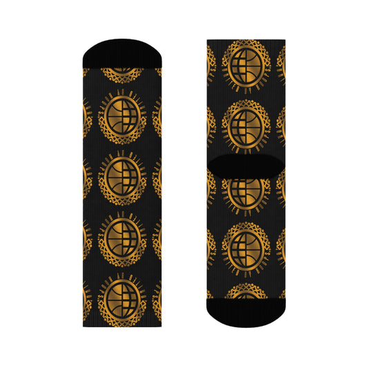 Black/Gold UBH Crew Socks