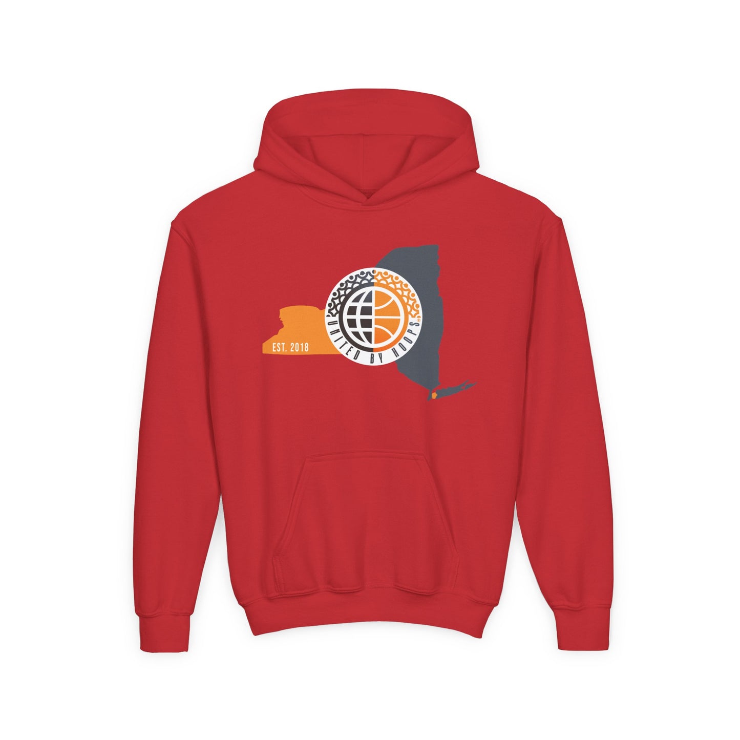 NYC United By Hoops Youth Unisex Heavy Blend Hoodie Printify