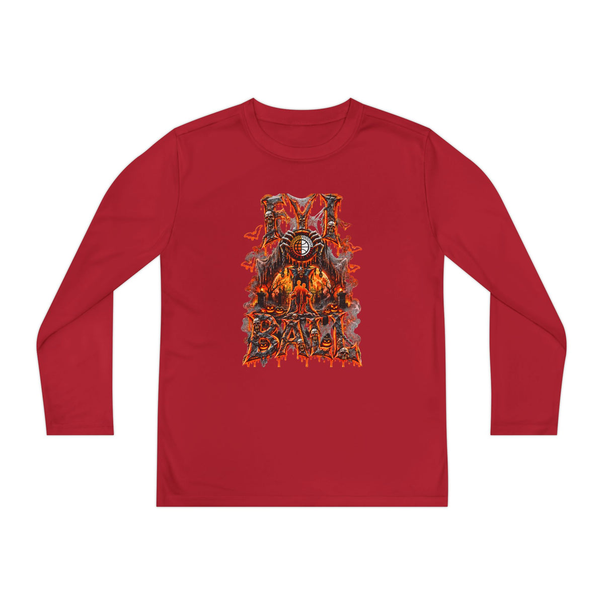 F.Y.I. I Ball Halloween Youth Long Sleeve Tee Printify