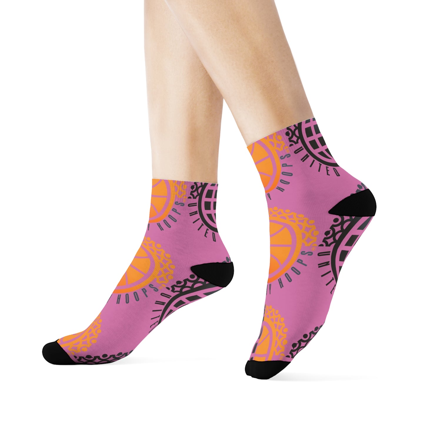 United By Hoops Pink O.G. Unisex Crew Socks