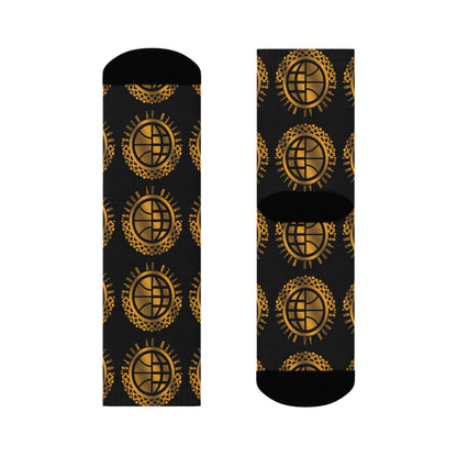 Black/Gold UBH Crew Socks