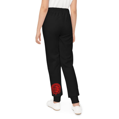 Scripted Black 'n' Red Youth Joggers