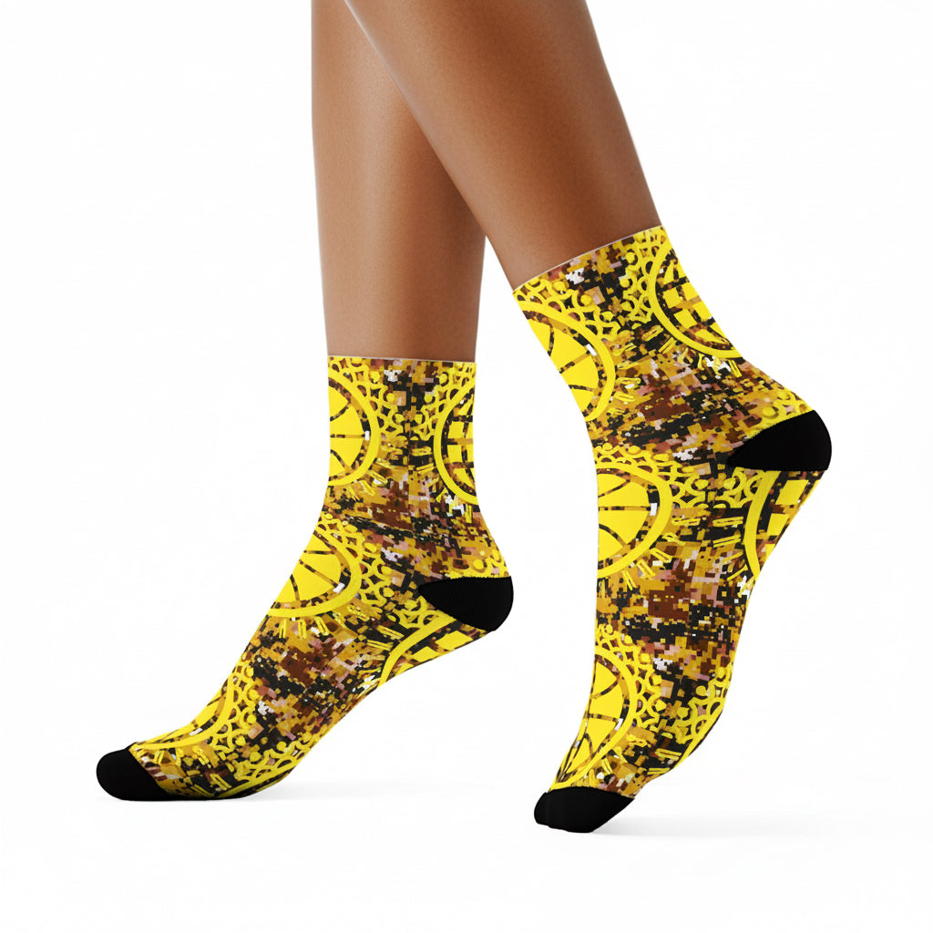 UBH Yellow Camo Crew Socks
