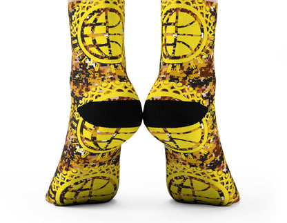 UBH Yellow Camo Crew Socks