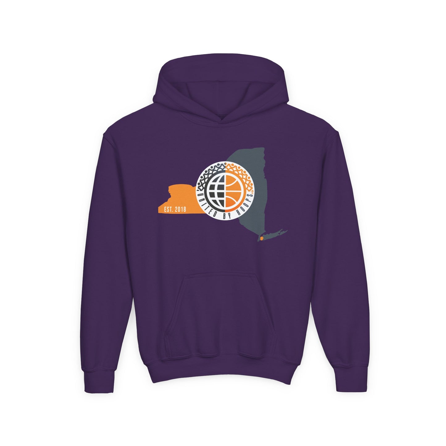 NYC United By Hoops Youth Unisex Heavy Blend Hoodie Printify