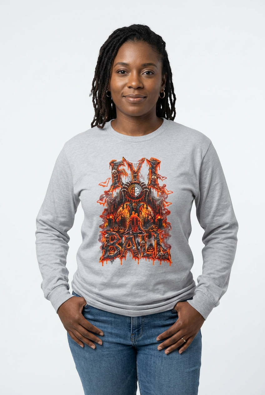 F.Y.I. I Ball Halloween Unisex Adult Cotton Long Sleeve Tee Printify
