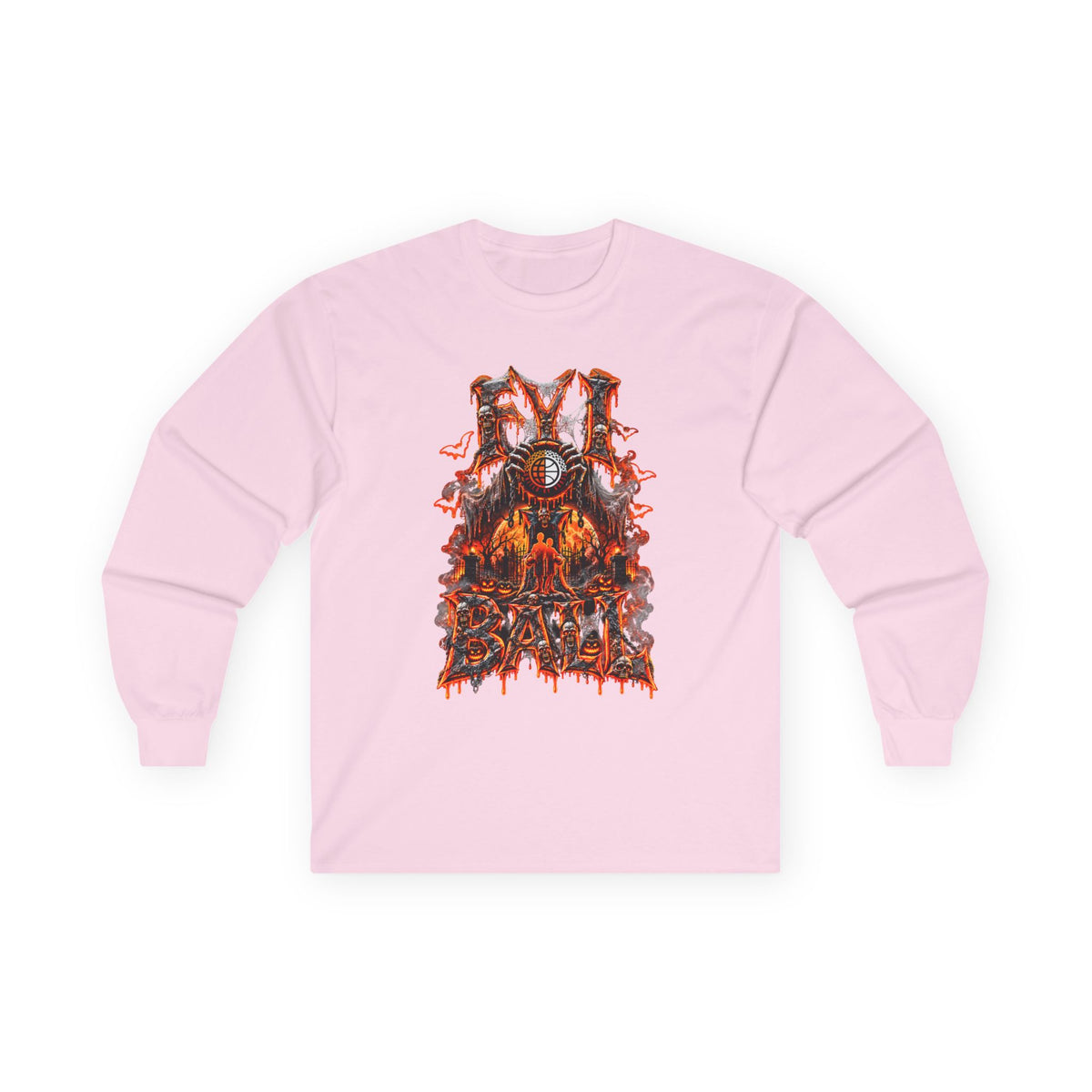 F.Y.I. I Ball Halloween Unisex Adult Cotton Long Sleeve Tee Printify