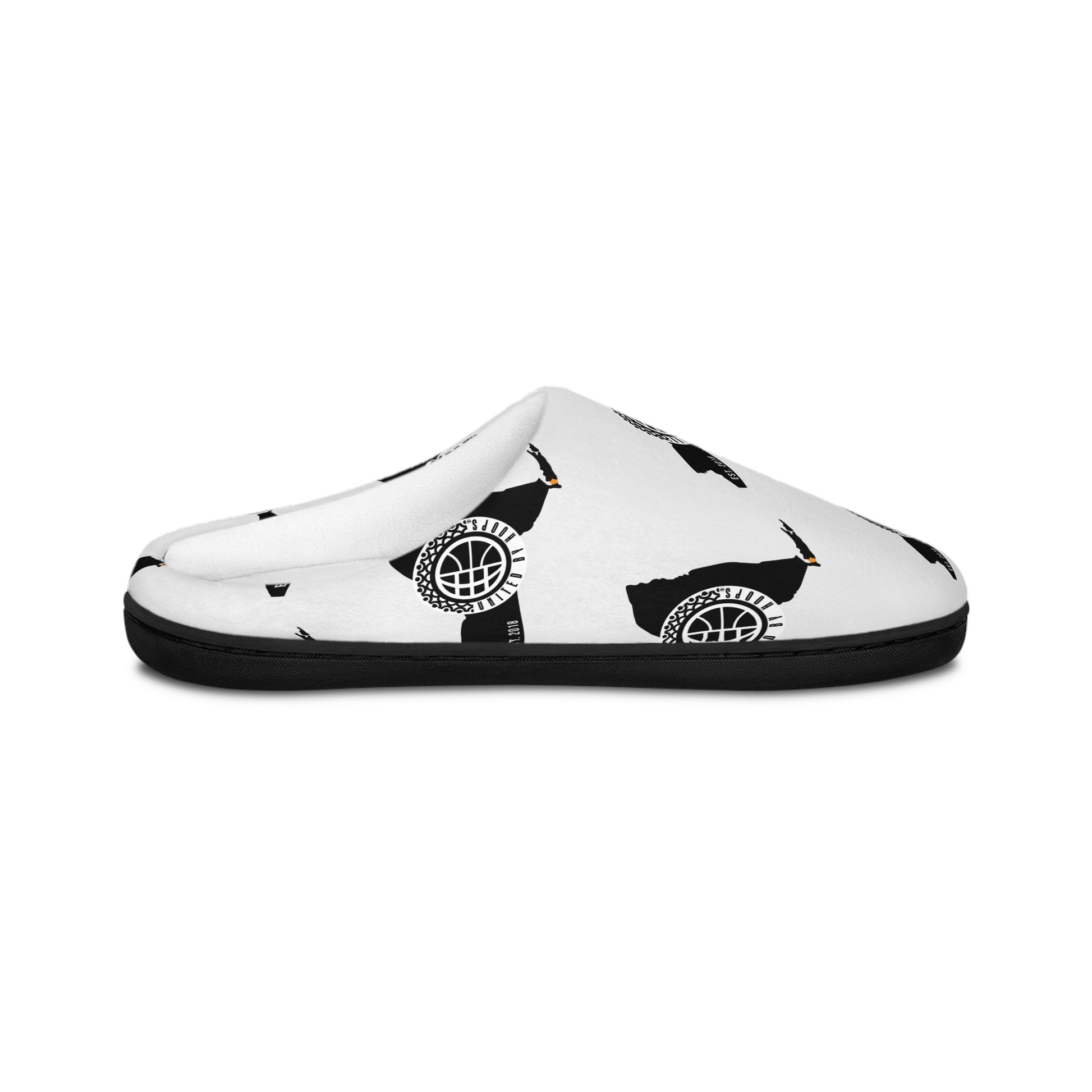 United By Hoops Blackout Indoor Slippers Printify