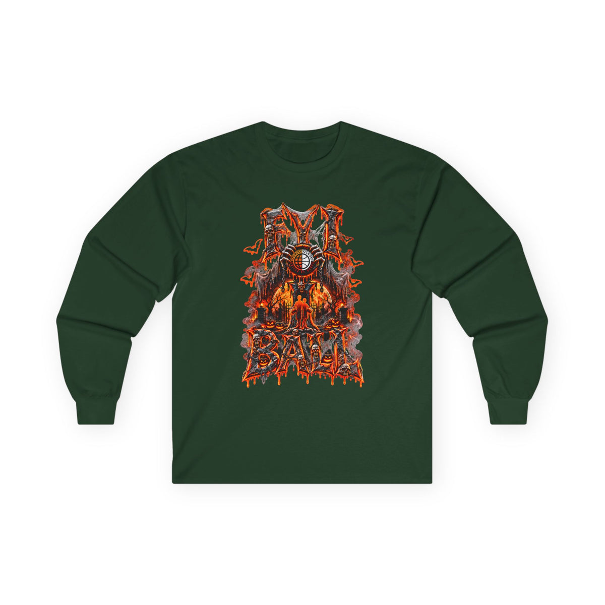 F.Y.I. I Ball Halloween Unisex Adult Cotton Long Sleeve Tee Printify