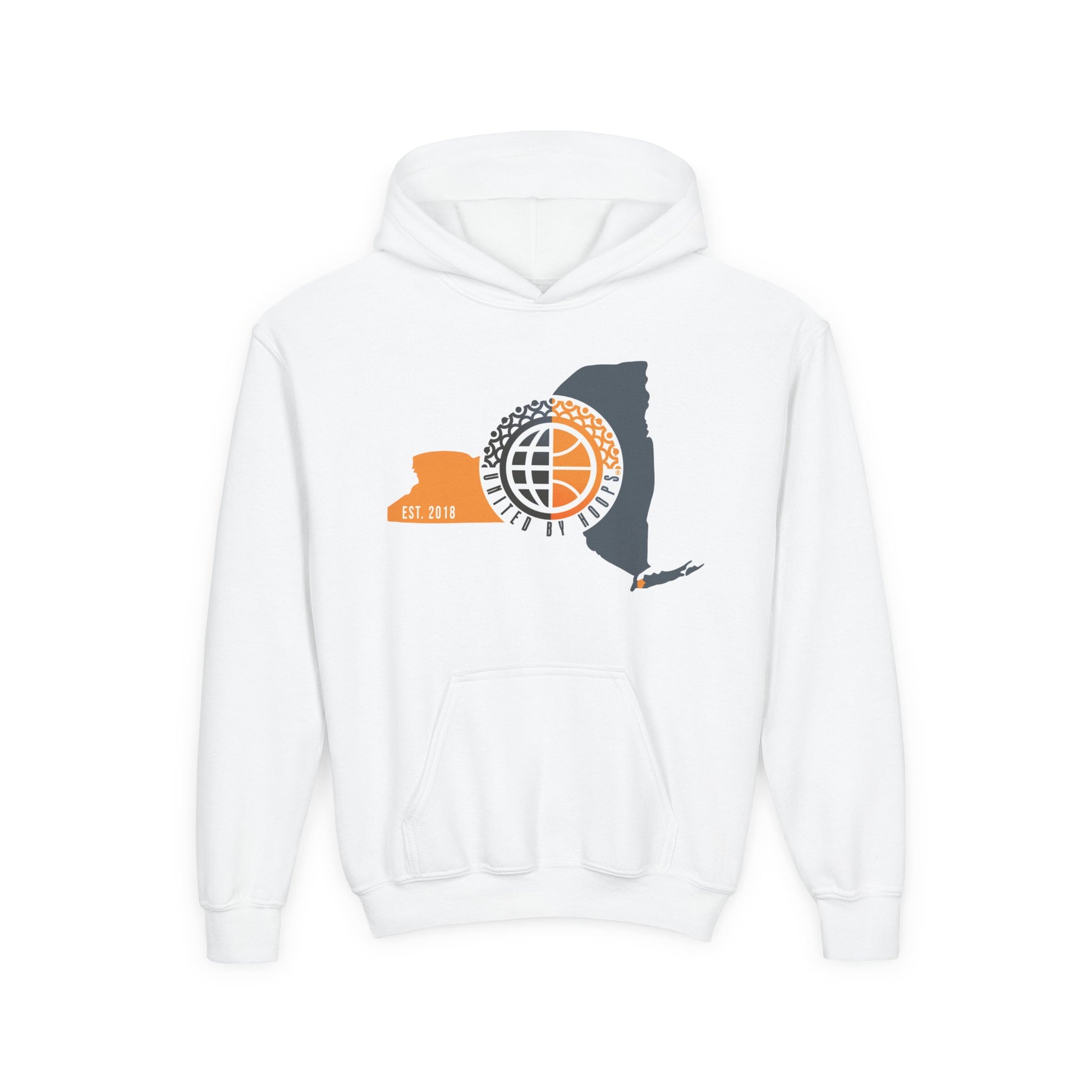 NYC United By Hoops Youth Unisex Heavy Blend Hoodie Printify