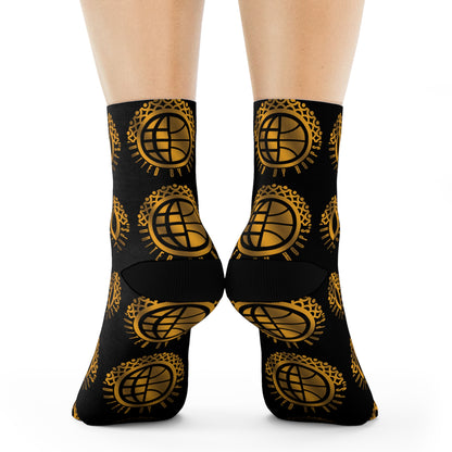Black/Gold UBH Crew Socks