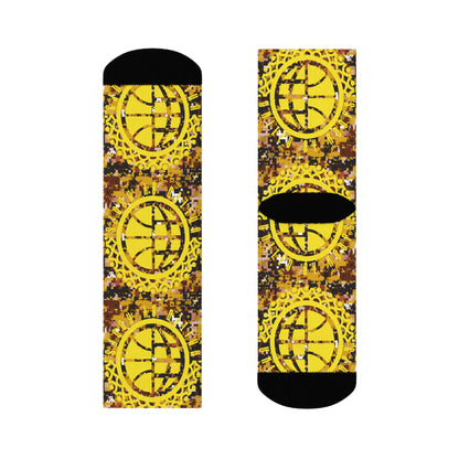 UBH Yellow Camo Crew Socks