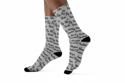 Scripted Grey UBH Socks