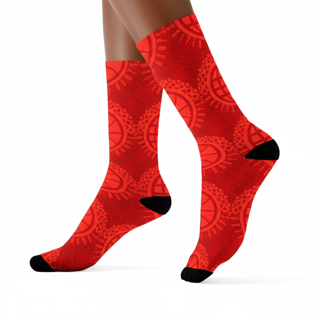 UBH Rich Red Crew Socks