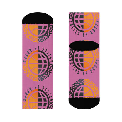 United By Hoops Pink O.G. Unisex Crew Socks